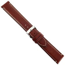 20mm Morellato Gaudi Burgundy Prestige Leather Contrast Stitched Mens Band 4810