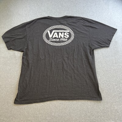Vans Shirt Mens XXL Dark Gray Short Sleeve Graphic Print Skater