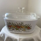 VTG 5liter CORNING WARE SPICE OF LIFE A-5-B CASSEROLE DUTCH OVEN PYREX DOMED LID