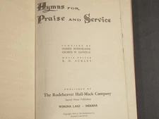1956 Hymnal "Hymns for Praise and Service" Rodeheaver Hall-Mack Hardcover