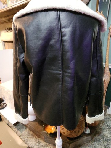 Tree of Life Sherpa Jacke Damen XL Kunstleder Penny Lane Wasserfall SCHWARZ - Bild 4 von 6