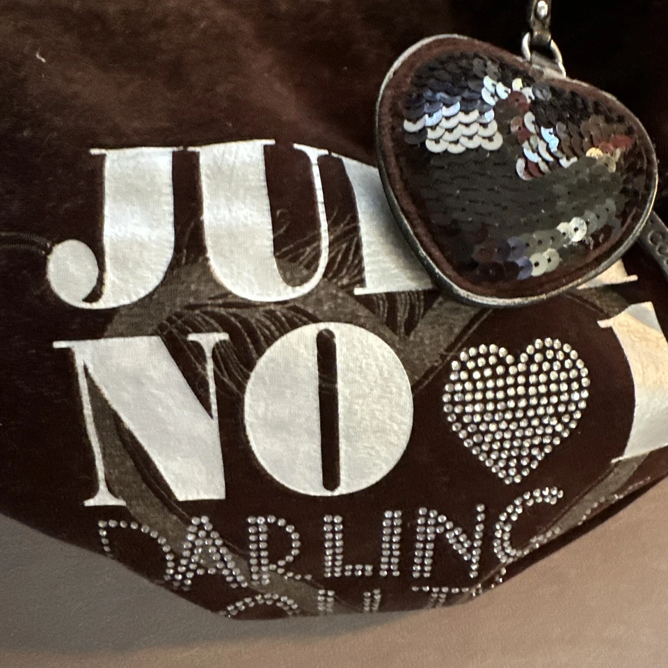 Juicy Couture No 1 Darling of Couture Brown Velvet LG Hobo Shoulder Bag EUC,$280 - Image 2 of 4