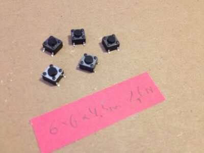 50Pcs/Set Black Tactile Push Button 6x6x4,5mm 2,6N 4-pin SMD  Switch Tact Switch