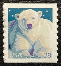 2009 Scott #4389 - 28¢ - POLAR BEAR - WILDLIFE - Coil Single Mint NH