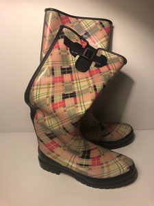 sperry plaid rain boots