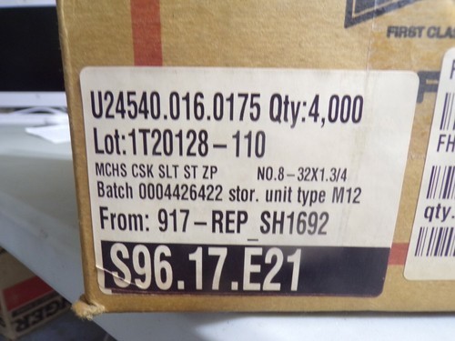 FABORY U24540.016.0175 #8-32 x 1-3/4" Flat Head Slotted Machine Screw, 4000 pk. - Picture 4 of 4