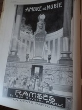 UNIQUE car PUTEAUX + Nubian Amber RAMSES advertising paper ILLUSTRATION 1921 c