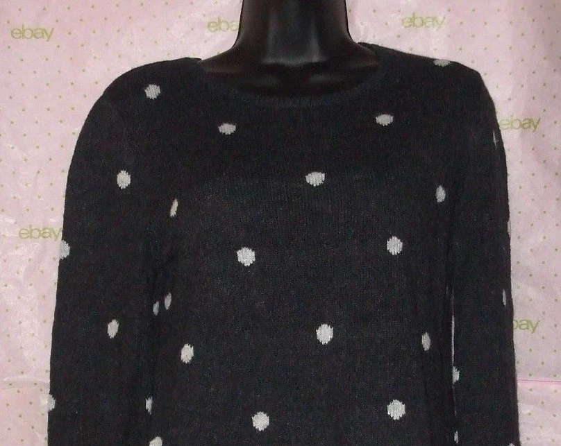 $67 H&M XS BLUSA SUÉTER PUNTO GRIS CARBÓN ACANALADO TEJIDO MEZCLA LANA TOP NUEVO LIMPIO Foto 4 de 4