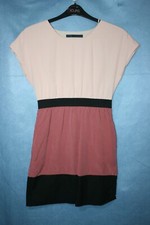 SIZE SMALL ZARA PINK MIX MINI DRESS WITH ELASTIC WAIST & SIDE POCKETS  4183