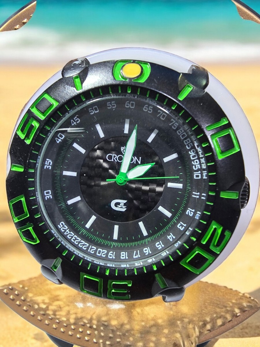 CROTON CX328014 RARE ROTATING BEZEL, W. R. GREEN LEATHER BAND | eBay