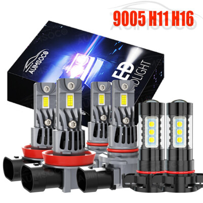 9005 9006 LED White Headlight Hi/Lo Beam Combo Bulbs For 1500 2500 3500 - Foto 5
