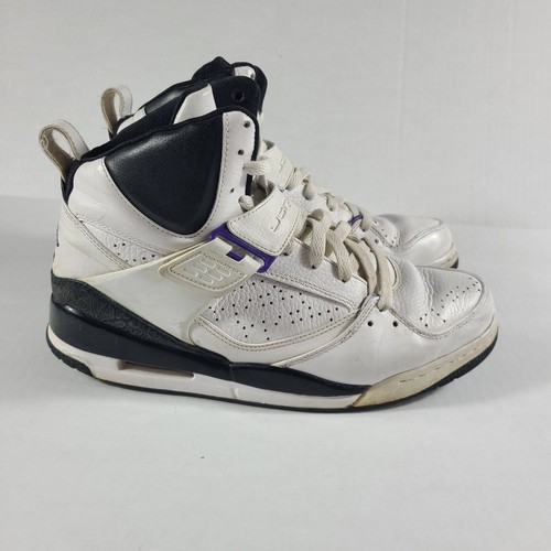 Nike Air Jordan Mens 9.5 Flight 45 High White Varsity Purple 384519-108 - 第 3/15 張圖片