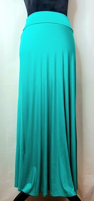 Sunny Leigh Jade Green Long Maxi Skirt Native Summer Flowy Skirt Sz M