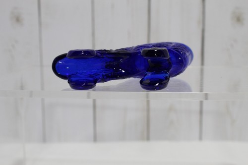 Colbalt Blue Vintage Glass Roller Skate Shoe Daisy & Buttons - Picture 5 of 9