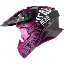 Broken Head Crosshelm Squadron Rebelution Pink + MX-2 Brille Pink Verspiegelt