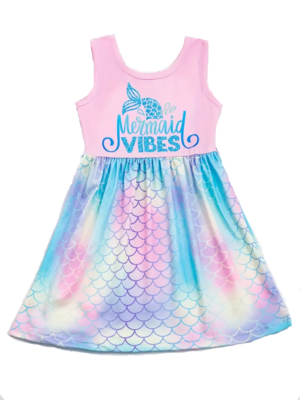 mermaid vibes dress Sparkling Mermaid Summer Dress, 2T