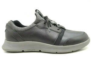 black leather work sneakers