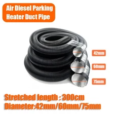 42mm 60mm 75mm 300cm Diesel Heater Duct Air Intake Ducting Outlet Pipe Hose