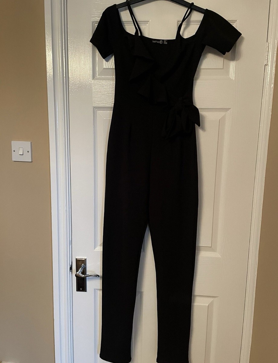 Boohoo Tall Black Unitard/Jumpsuit Size VGC UK