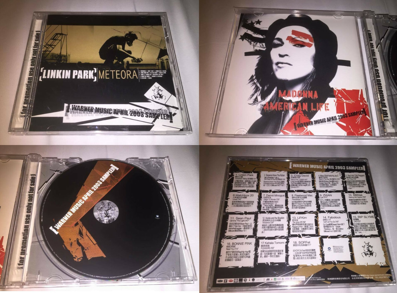 Linkin Park Madonna 03 4 Somewhere I Belong American Life Taiwan 18tk Promo Cd Ebay