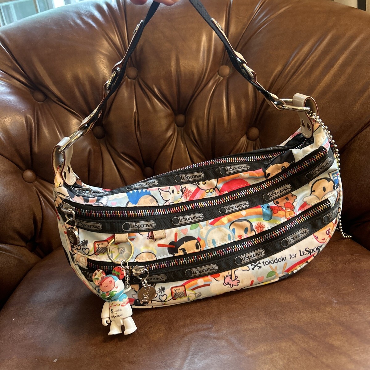 LeSportsac Tokidoki Small Shoulder Purse Bag Hobo Qee (One Arm
