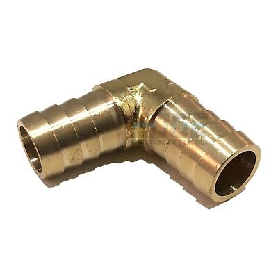 HZFJ 2pcs Brass Hose Fitting,90 Degree Elbow 5/16 Hose Barb x1/8 NPT Barbed Pipe Fitting,Water/Fuel/Air Hose Connector，（2PCS Included Hose clamp 