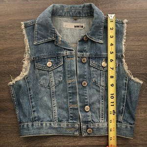 cropped denim vest