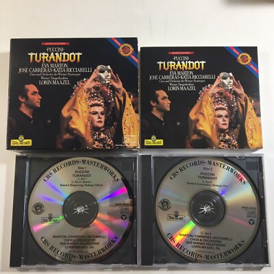 1984 Puccini Turandot MAAZEL CARRERAS RICCIARELLI 2 CD Box Set CBS