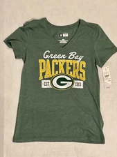 Green Bay Packers NFL Team Apparel Womens V Neck Size M NWT