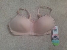 NWT 34B La Leche League Hands Free Pumping Nursing Bra Lightly Padded 4106 Nude