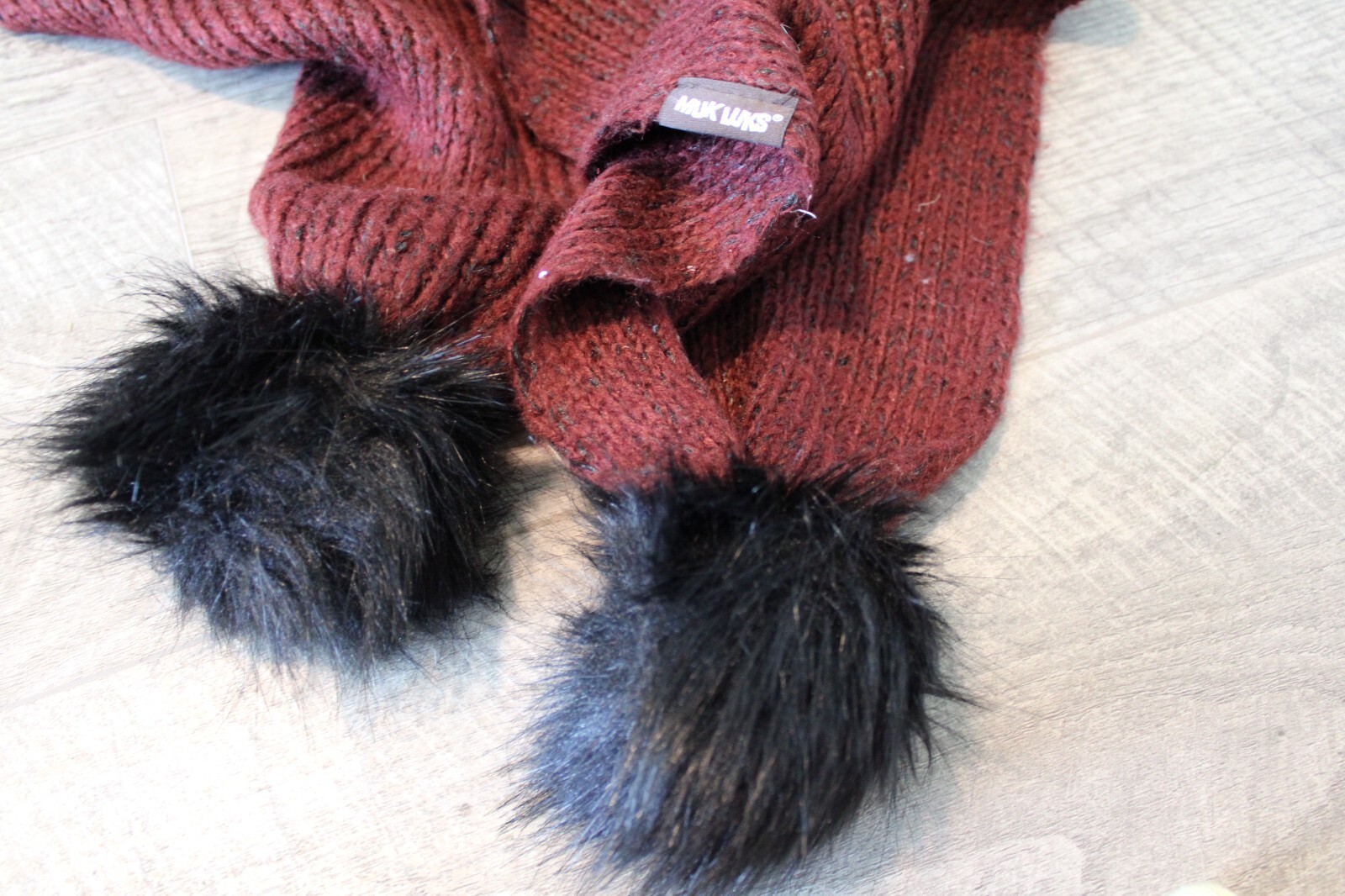 Muk Luks Oblong Rectangle Knit Solid Dk Brick Red… - image 3