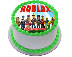 Roblox Edible Icing Cake Topper Party Image Frosting Sheet Ebay - fortnite cake roblox