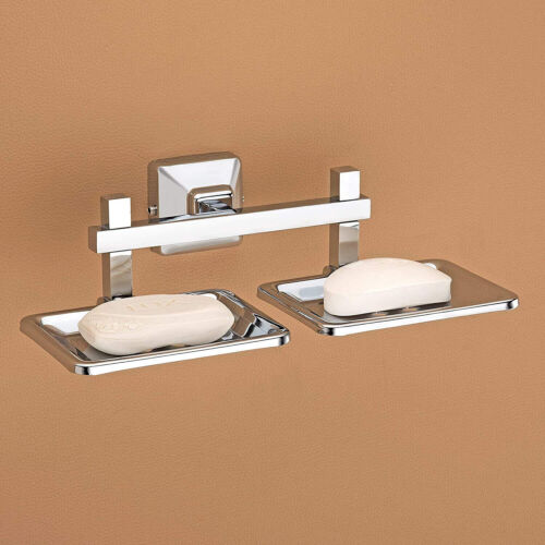 Unique Design Stainless Steel Double Soap Dish Holder For Bathroom Chrome Color - Picture 1 of 6