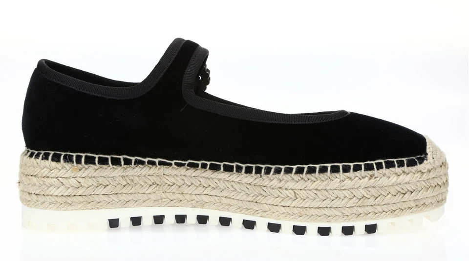 Alpargatas Marc By Marc Jacobs Mujer Suzi Terciopelo Negro Mary Jane Hebilla Talla 9 Foto 4 de 4