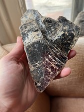 "Excepcional cristal de mica biotita negro brillante 6"" 340 g Maine localidad EE. UU. cuarzo"