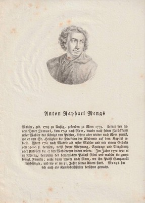 1813 Anton Raphael Mengs * Maler Klassizismus * Lithographie-Porträt von Franck
