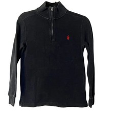 Polo Ralph Lauren 1/4 Zip Sweater Black Youth Size Small 8 