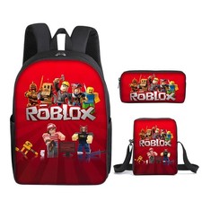 Roblox School Bag Backpack Lunch Box & Pencil Case Red Design
