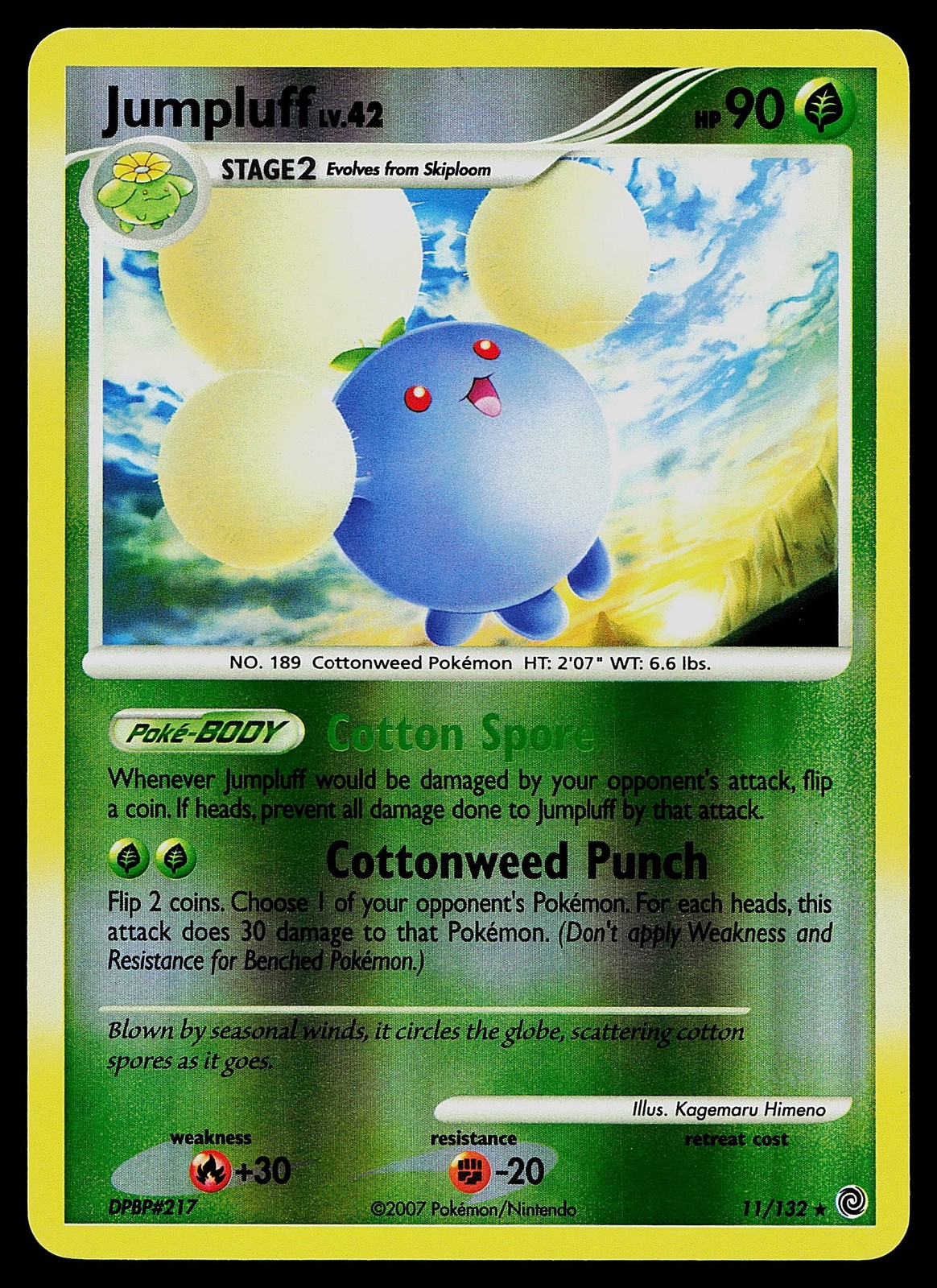 Pokemon Card - Jumpluff Secret Wonders 11/132 Reverse Holo