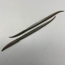 Vintage Stubs Riffler Files Curved Profile Double Ended X2 Shapes 7 & 2 Used