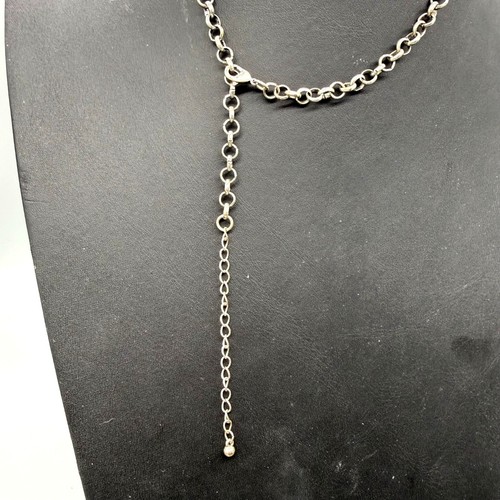 Vintage Necklace Chain Bib Choker Tribal Ethnic Silver Tone 16-20 inches - Picture 7 of 7