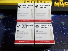 200 ONE TOUCH VERIO TEST STRIPS, 4 X 50, EXP 11-30-26, GOOD SEALED BOXES