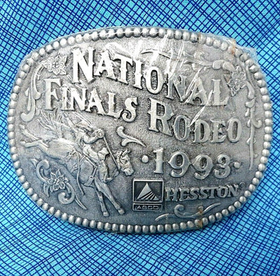 PRCA Hesston NFR Belt Buckle Saddle Bronc Rodeo Cowboy NOS Vintage 1993  .CVB070