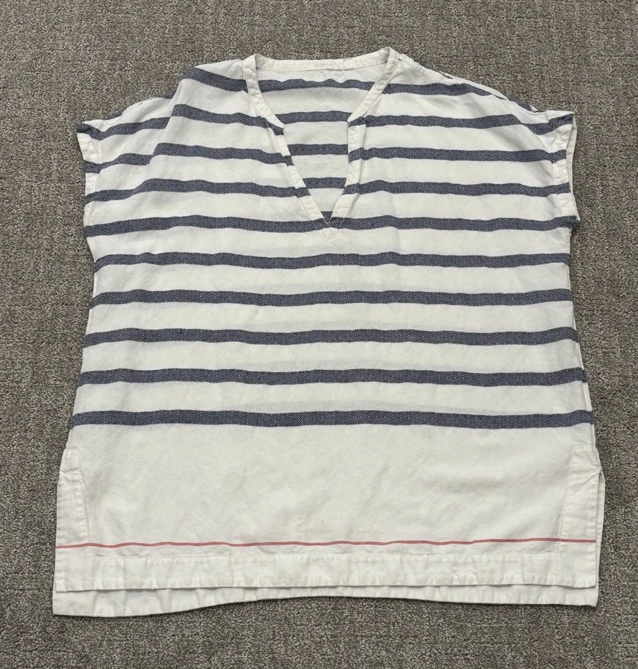 Vestido túnica de lujo a rayas ATHLETA Katán azul a rayas blanco para mujer X-grande Foto 2 de 4