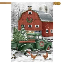 Briarwood Lane Christmas on the Farm House Flag
