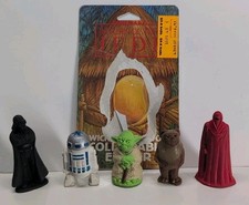 VINTAGE 1983 STAR WARS ERASER FIGURE LOT OF 5 / 1-EWOK CARDBACK HONG KONG