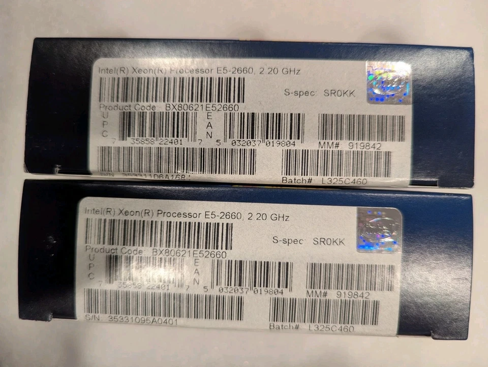 [NEW SEALED] [2x CPUS] Intel Xeon Processor E5-2660 20M Cache 2.20 GHz 8.00 GT/s - Image 3 of 3