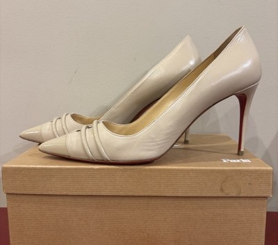 Christian Louboutin front double 120 colombe heels