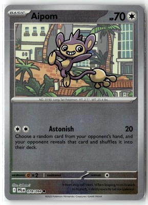 Aipom 078/094 ME02: Phantasmal Flames Common Reverse Holo Pokemon TCG NM