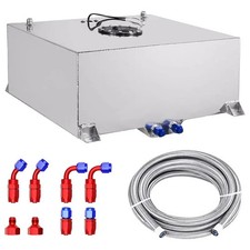 10 Gallon Slive Aluminum Fuel Cell Gas Tankcaplevel Sendersteel Fuel Line Kit